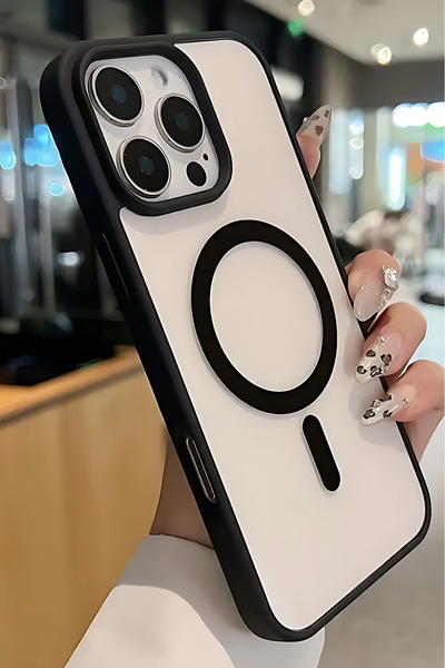 Fibaks Apple iPhone 16 Pro Uyumlu Kılıf Magsafe Wireless Şarj Özellikli Tam Koruma Renkli Sert Kapak