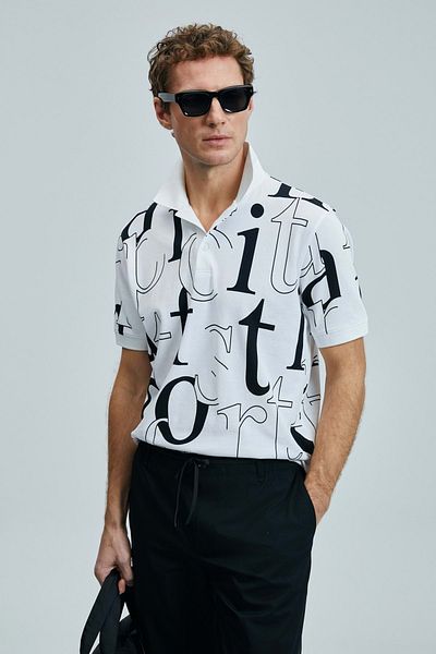 Lufian 111040219 Diamon Smart Men's Polo T-Shirt Men's T-Shirt White