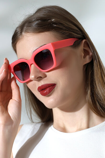 Lozzo Women's Square Matte Pink Uv400 Sunglasses Garson Size 23048-1 C35 m