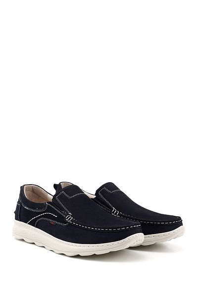 GÖNDERİ(R) Men's Navy Nubuck Genuine Leather Comfort Shoes