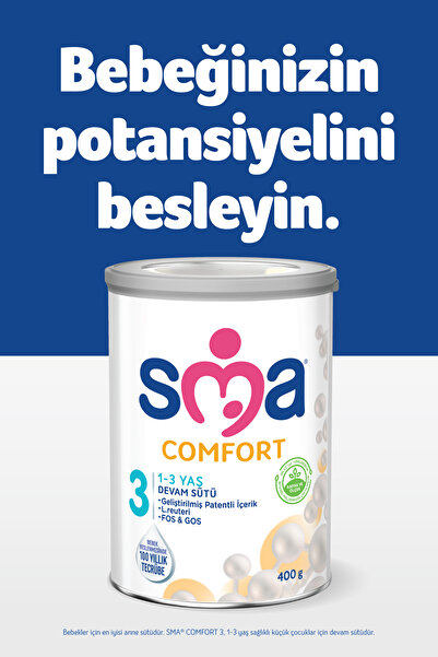 SMA COMFORT 3 1-3 yaş Devam Sütü 2x400g + GERBER ORGANIC Buğday ve Yulaflı Atıştırmalık 2x35g