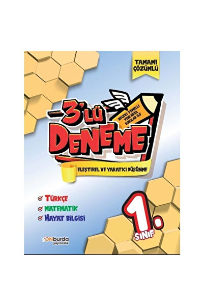 Onburda Yayınları 1. Sınıf Beceri Temelli Yeni Nesil Sorularla 3'lü Deneme Seti