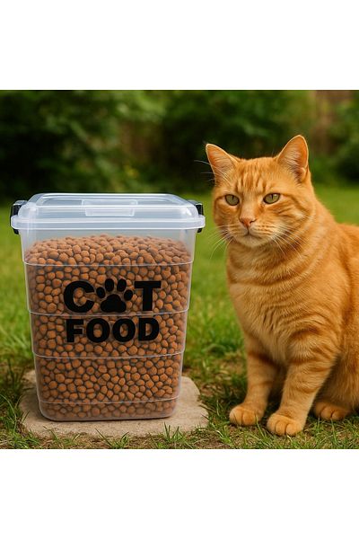 DEEMBRO 7Liter Cat Food Storage Container 23X22X23 cm