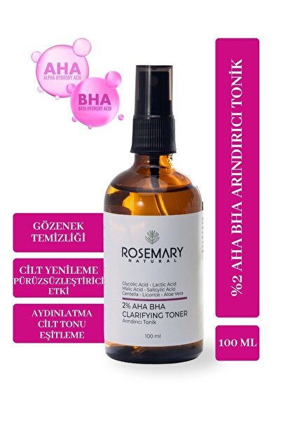 Rosemary Natural %2 Aha Bha Arındırıcı Tonik 100 ml Gül Suyu Aloe Vera Meyan ...