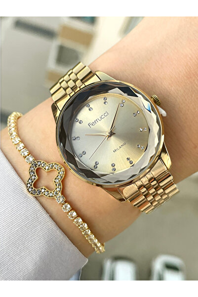 Ferrucci طقم ساعة يد وسوار هدية نسائية