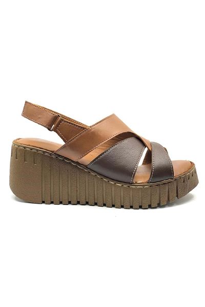 Venüs Morgen Genuine Leather Comfort Orthopedic Women's Sandals Brown