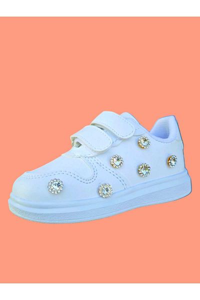 ECCAdesing Flower Stone Embroidered Girl's Sports Shoes