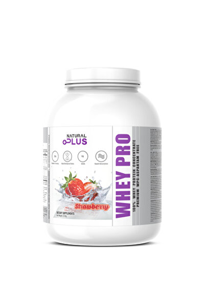 Natural Plus Whey Pro 2.5 kg - 100% Whey Protein Concentrate, Strawberry flavour