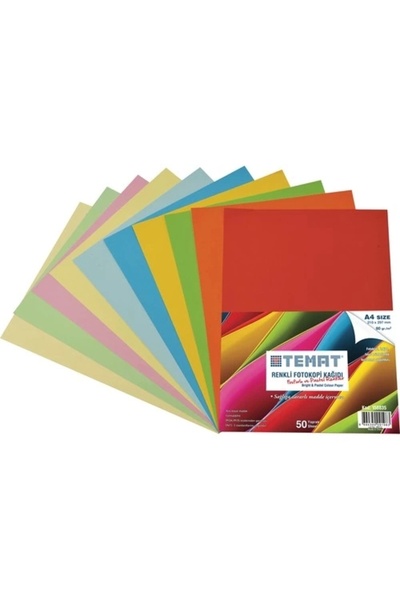 Temat Renkli Fotokopi Kağıdı 100 Yaprak
