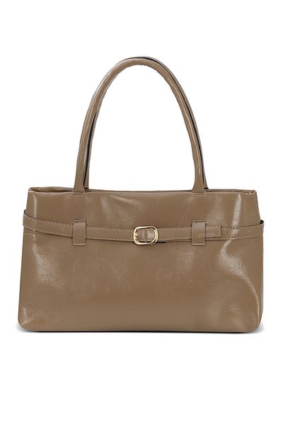 POLOGRAND London Original New Season Luxury Soft Leather Handbag and Shoulder Bag with Drawstring and Belt Detail Snap Fasteners