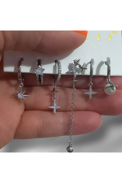 Yakemiyou 6'lı Çelik Küpe Seti