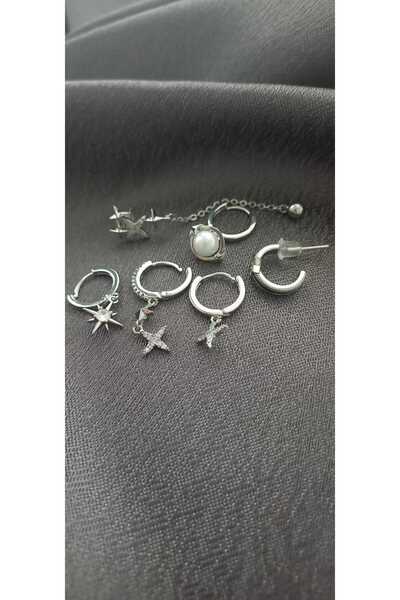 Yakemiyou 6'lı Çelik Küpe Seti