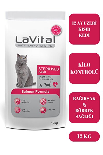 LaVital La Vital Kısırlaştırılmış Kuru Kedi Maması (Sterilised Adult) Somonlu...