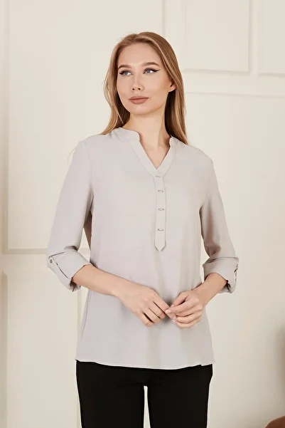 epaavm Fold Sleeve Women's Blouse
