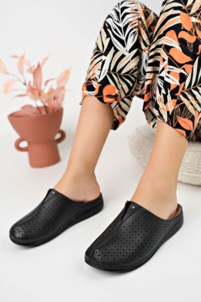 epaavm Ortopedik Ped Burnu Kapalı Siyah Terlik