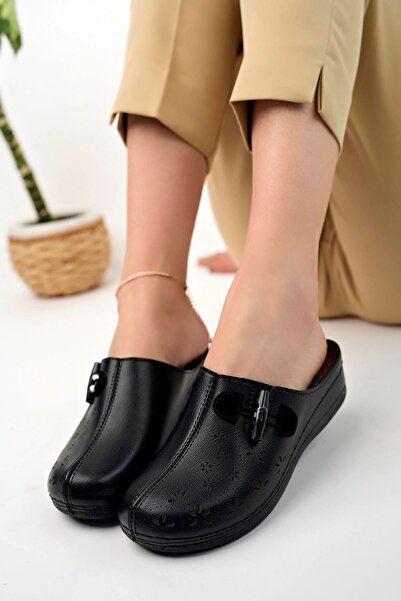 epaavm Ortopedik Ped Burnu Kapalı Siyah Terlik