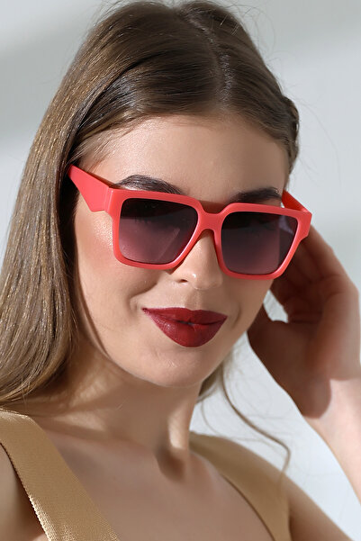 Lozzo Women's Square Pink Colored Glass Matte Sunglasses Waiter Size 23047-1 C35 m