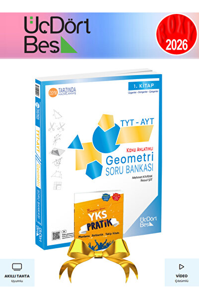 Üç Dört Beş Yayıncılık 345 - TYT-AYT Geometri Soru Bankası - GÜNCEL BASKI