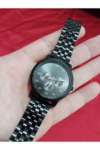 Brality Steel Cord Men's Wrist Watch- Black Color Cord - Black Dial- Numeral 6022