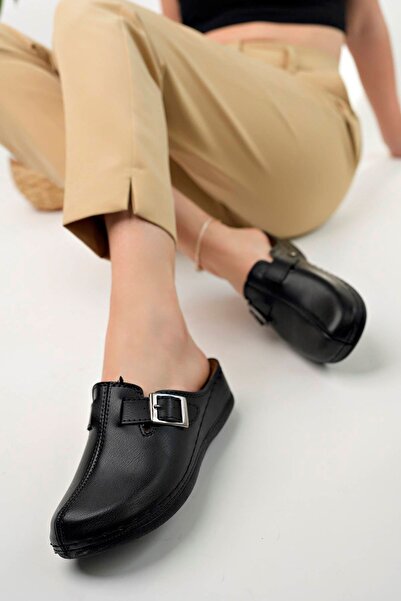 epaavm Ортопедични черни пантофки с капаци и катарами