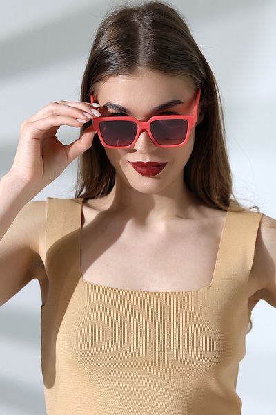 Lozzo Women's Square Pink Colored Glass Matte Sunglasses Waiter Size 23047-1 C35 m