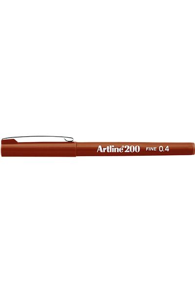 artline 0.4mm Felt Tip 200 Fineliner Brown Pen