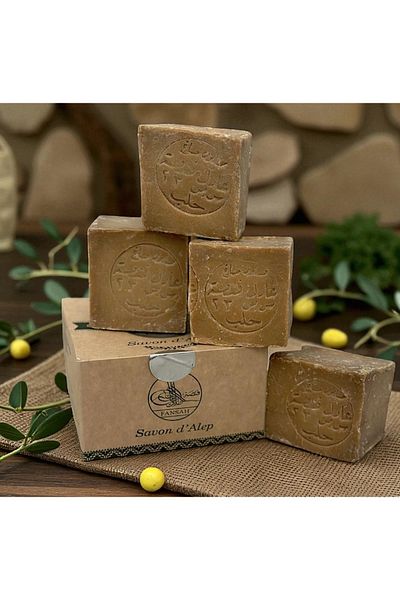 Savon Soap Aleppo Soap Box Of 4 – Handmade Organic Olive & Laurel Oil Bars – 800g Total (4 X 200G)