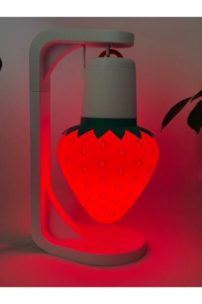 cevizdizayn YILBAŞI HEDİYESİ ÇOÇUK ODASI LAMBASI FRULAMP ÇİLEK TEMALI ABAJUR