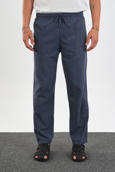 Redline Defy Men's Comfortable Fit Linen Look Trousers Smoked