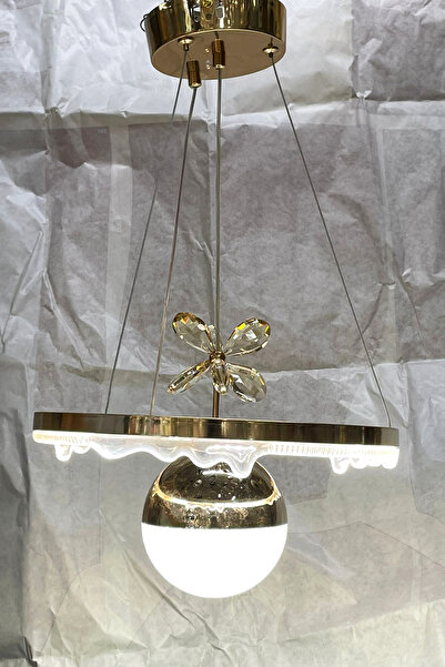 Store Rose 3 Renk Işık Özellikli Modern Gold Kaplama Sarkıt Led Avize Salon Mutfak Avize