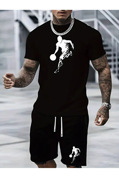 HOFFNUNG شورت كامل بتصميم كرة السلة مقاس كبير