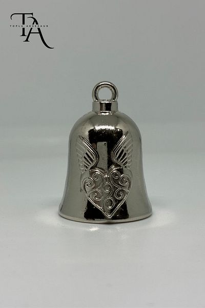 Toplu Aksesuar Guardian Bell with Winged Heart Pattern – Luck and Protection Bell for Motorcyclists