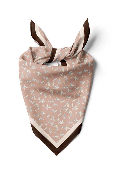 Modabutik Γυναικείο εκρού καφέ Ola με σχέδιο 50x50 Bandana