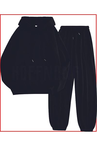 HOFFNUNG Νέα γκρι υπερμεγέθη αθλητικά ρούχα - Full Hoodie, Blank Logo