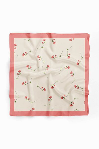 Modabutik Powder Colored Floral Patterned Women's Bandana - Dg0105-22 Snz