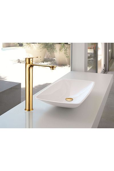 PLOTO Long Gold Basin Mixer - PR20-G