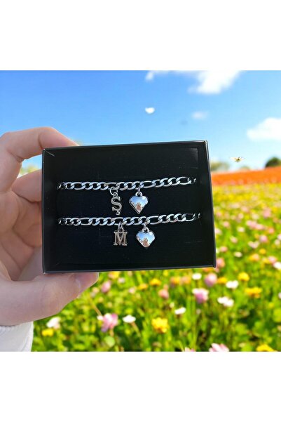 HayDün 2'li Sevgili Arkadaşlık Kişiye Harfli Bileklik Takı Künye