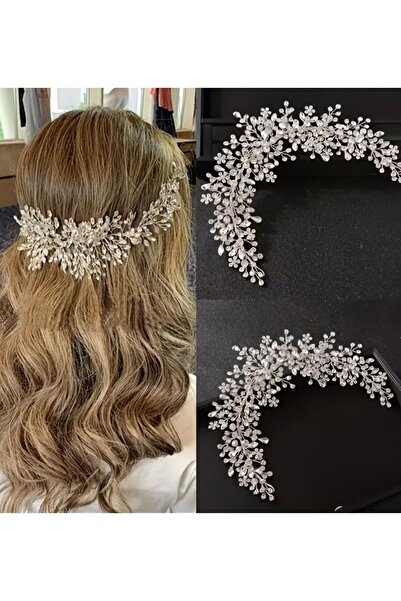 Yıldız Accessory Zircon Stone Sparkle Shine Coroana de mireasa Bandita de par...
