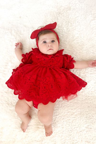 Baby Animals Baby Girl Girl Kid Birthday Party Wedding Dress Short Sleeve Bandana Ruched Lined Romper