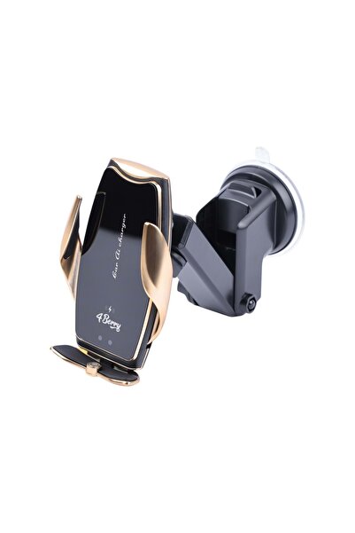 4 Berry A8g Gold Araç Tutucu – 15 W Kablosuz Hızlı Şarj, Otomatik Kıskaçlı