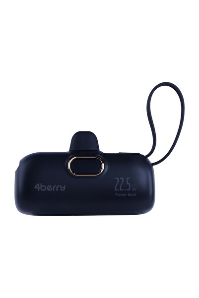 4Berry DX269B Siyah Powerbank – 5.000 mAh, 22.5 W Type-C Hızlı Şarj