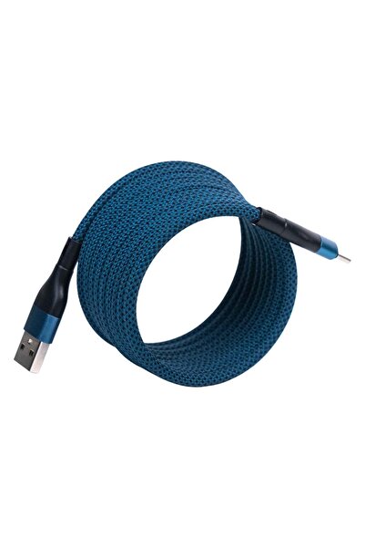4Berry Ks-ac01 Mavi Manyetik Usb-c-usb-a Kablo – 1 M, Süper Hızlı Şarj