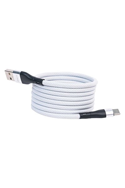 4Berry Bmuc-02 Beyaz Manyetik Usb-a-c Kablo – 1.5 M, Süper Hızlı Şarj