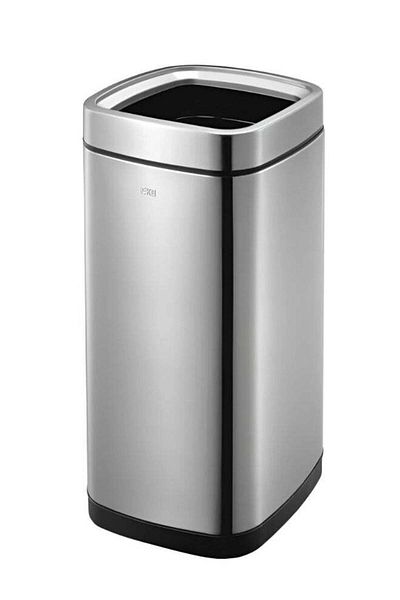 EKO Laguna Series | 35l Open-top Trash Can | Brushed Stainless Steel Finish | Fingerprint-resistant Bin