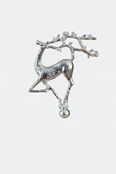 MIARIK DESIGN & DEKORASYON Ucan Geyik Dekoratif Hayvan, Yaprak Figürlü Metal ...