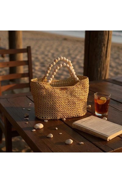 TooHot Γυναικεία τσάντα παραλίας με λουράκι με χάντρες