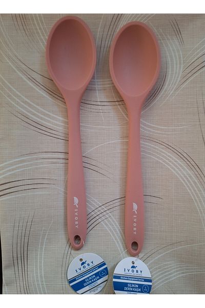 EMPA A V M Pack of 2 Ivory Fireproof Non-Stick Large Size (27.5 cm) Silicone Spoon