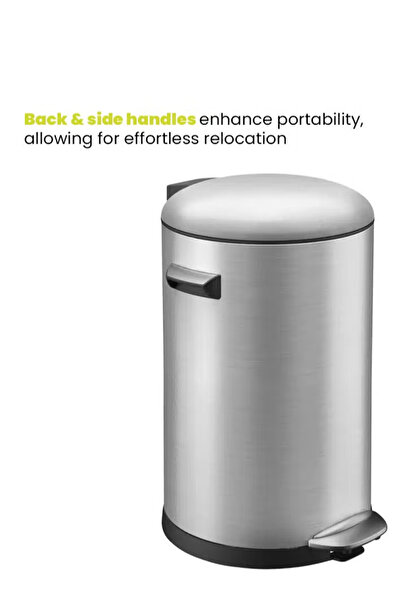 EKO Belle Series | 12l Brushed Stainless Steel Pedal Trash Bin | Soft-closing & Fingerprint-resistant