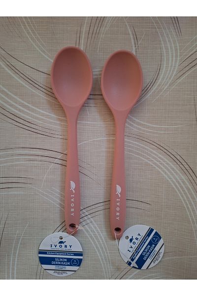 EMPA A V M 2' Ivory Fireproof Non-Stick Small (20 cm) Silicone Spoon Food Spoon
