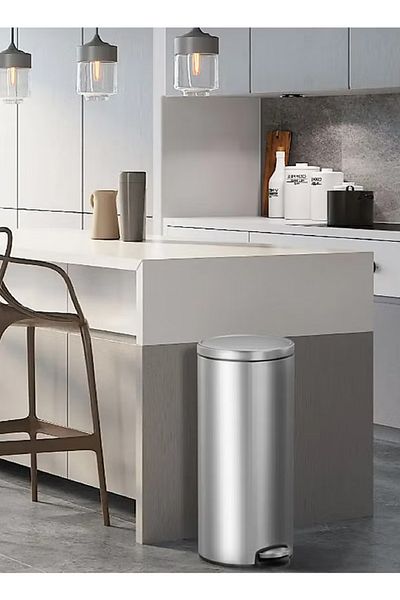 EKO Eva Series | 30l Brushed Stainless Steel Pedal Trash Bin | Soft-closing & Fingerprint-resistant